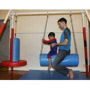 Padded Sensory Swing Stand with Bolster Swing and Flexion Disc