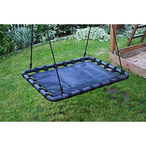 Rectangular Material Swing 100cm Black Rectangle Mat Nest Swing - Heavenly Hammocks