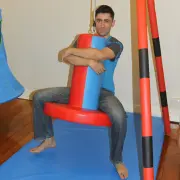 Red and Blue Flexion Disk Swing