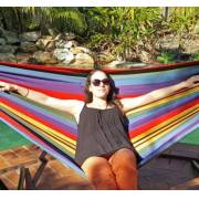 Medium Purple and Red Multi Coloured Canvas Hammock