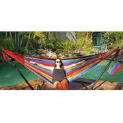 Medium Purple and Red Multi Coloured Canvas Hammock