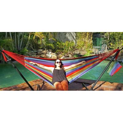 Medium Purple and Red Multi Coloured Canvas Hammock
