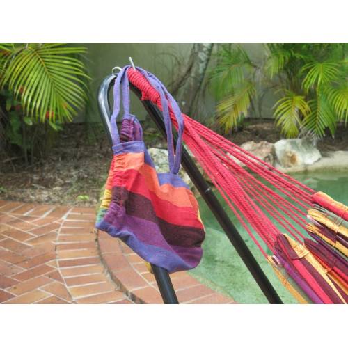Large Purple and Red Multi-Coloured Canvas Hammock Carry Bag
