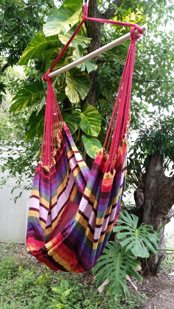 Red and Purple Canvas Hammock Chair