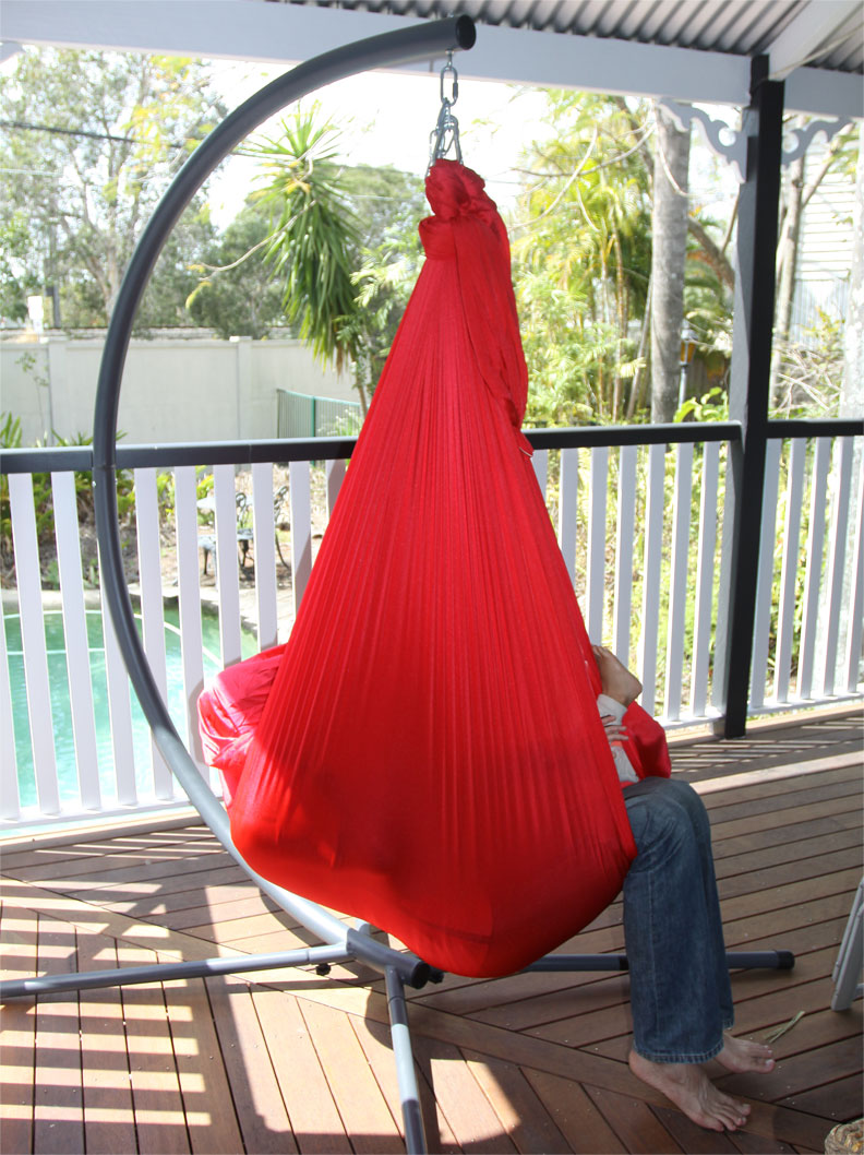 Large Red Nylon Wrap Therapy Swing (450x250cm) - Heavenly Hammocks