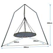 150cm Black Mat Nest Swing with Tripod Stand