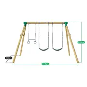 Swing set dimensions: 340cm long, 210cm wide, 238cm tall