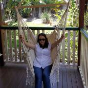 Beige Canvas Hammock Chair with Tassels