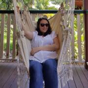 Beige Canvas Hammock Chair with Tassels