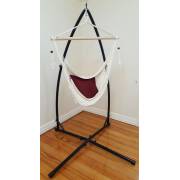 White Cotton Rope Hammock Chair with Tassels with Stand