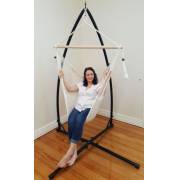 White Cotton Rope Hammock Chair with Tassels with Stand