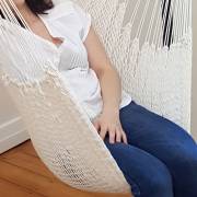 White Cotton Rope Hammock Chair with Tassels with Stand