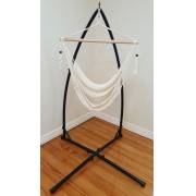 White Cotton Rope Hammock Chair with Tassels with Stand