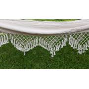 Large White Beige Canvas Hammock with Tassels