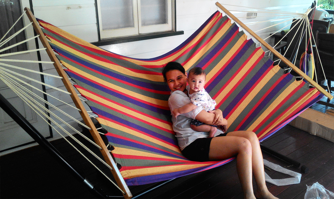 Hammock with Woman and Baby